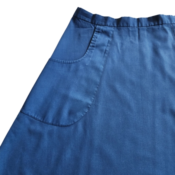 Womens M Vintage Handmade Blue A-Line Reversible Wrap-Around Cotton Split Skirt - Picture 3 of 7